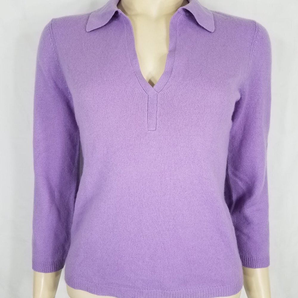 NWOT Definite View lavender purple 100% Cashmere pullover sweater ladies Medium